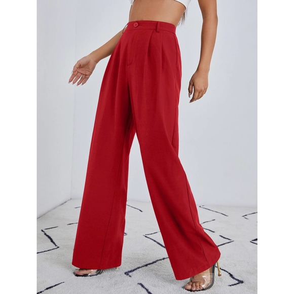 High waist Zip Up Straight Leg Pants dress pants black - Picture 6 of 12